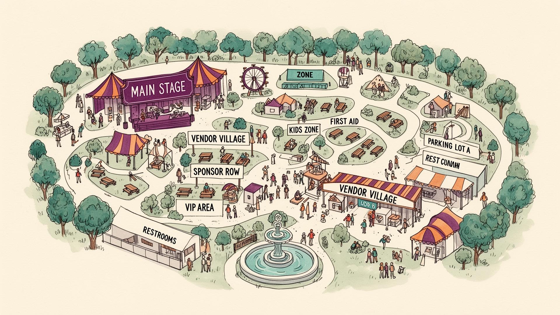 Illustrated festival site map